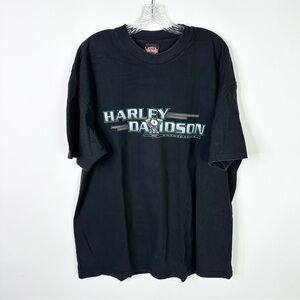 Vintage Y2K Harley Davidson Men’s T Shirt 2XL Black Bahamas Motorcycle Tee Biker